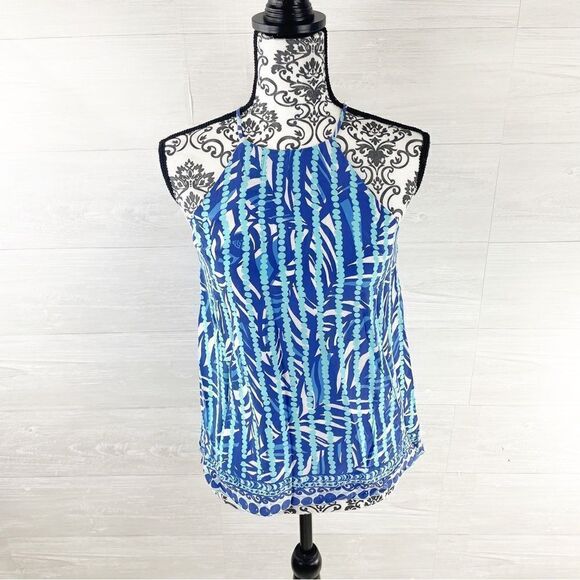 Lilly Pulitzer Leaf and Dot Samba Silk Halter Top - Picture 4 of 10